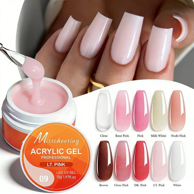 Misscheering Builder Gel, Rosa Klar, Glänzend, 15g - Bild 1