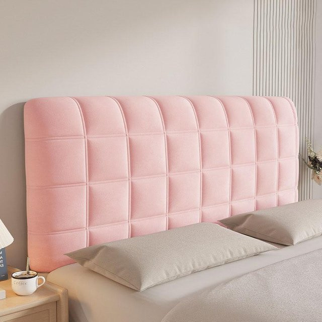 Cozy Haven Samt Bettkopfteilbezug in Rosa, abnehmbarer und waschbarer Überzug für dein Bett, Breite: 210 cm - Bild 1