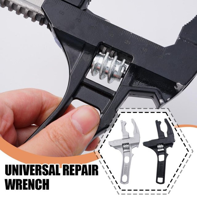 Verstellbarer Schraubenschlüssel in Schwarz mit großer Öffnung von 6 bis 68 mm für Reparaturen und Heimwerkerarbeiten - Bild 1