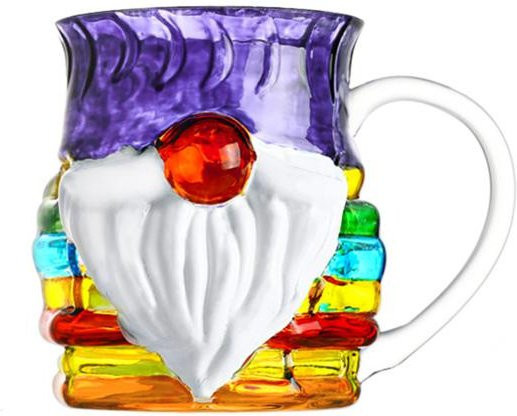 ValkyrieRose Kaffeetasse aus Glas im künstlerischen Bücherstapel-Design mit Schwebeeffekt, transparent/multicolour - Bild 1