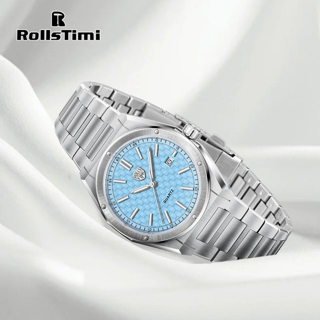 Rollstimi Armbanduhr, Quarz, Edelstahl, Weiß, Herren - Bild 1