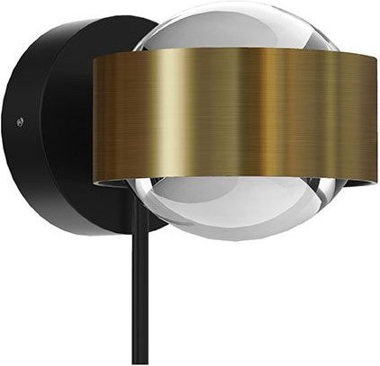Top Light Puk! 80 Wall Avantgarde Wandleuchte in Messing gebürstet und Schwarz matt mit klarer Glaslinse - Bild 1