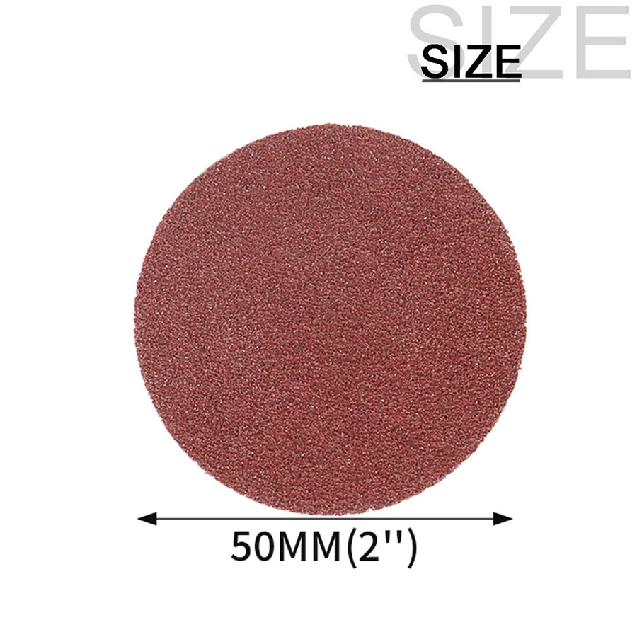 NuoDunco 50 Stück Schnellwechsel-Schleifscheiben 50mm Schleifpapier Set für Metall und Holz, Körnung 36-320, Braun - Bild 2