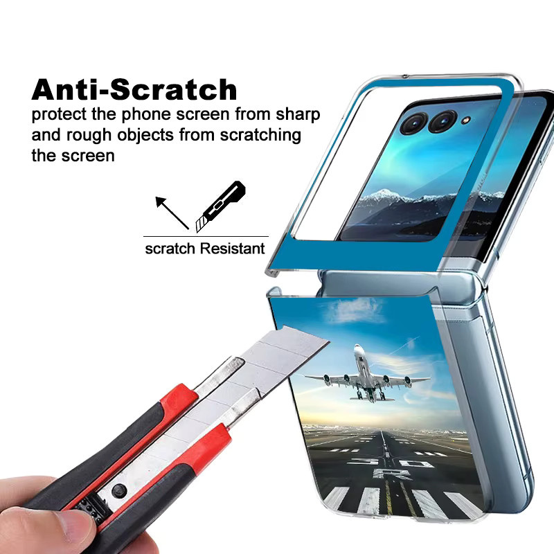 Stoßfeste Handyhülle mit Flugzeug-Illustration für Motorola Razr 70 60 50 Ultra und Razr 40 Ultra aus hartem PC - Bild 2