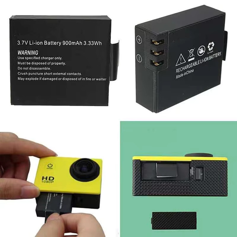 SJCAM wiederaufladbarer Li-Ionen-Akku 3,7 V 900 mAh in Schwarz für SJ4000 SJ5000 SJ6000 SJ7000 WiFi Sport Action Kameras - Bild 2
