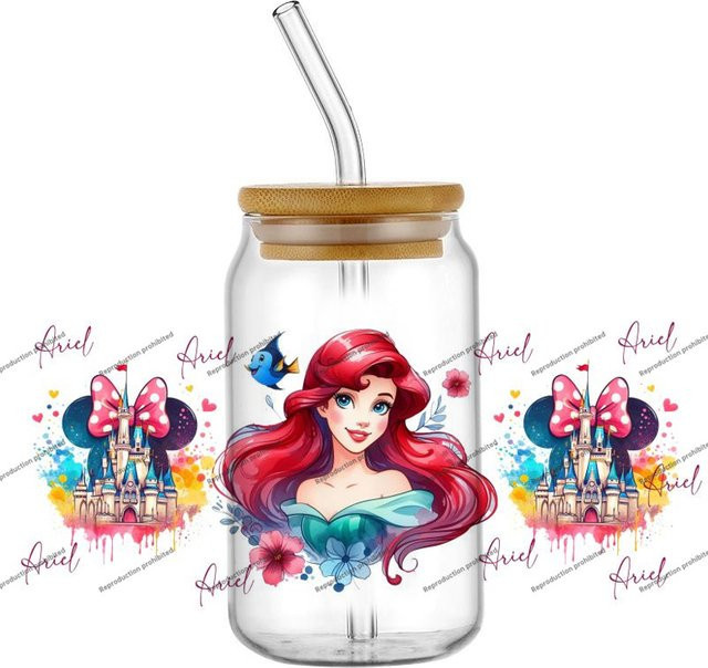 Funko UV DTF 3D-Transferaufkleber im Prinzessinnen-Design für Glasbecher, Multicolor - Bild 1