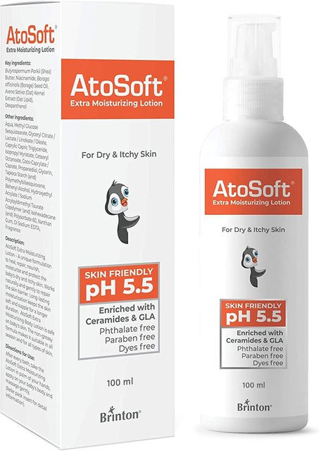 Brinton Atosoft Baby Body Lotion, 100 ml, für trockene und juckende Haut - Bild 1