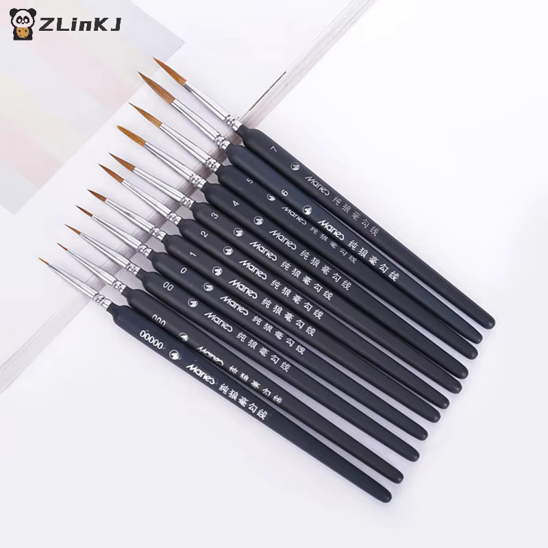 Professionelle Miniatur-Nylon-Pinsel für Acrylmalerei in Schwarz, Set mit 3/5/6 Stück, Größen 000 bis 3 - Bild 3