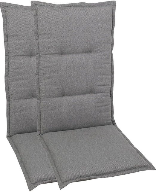 GO-DE TEXTIL Gartenauflage Uni 2er Set Mittellehner in Grau - Bild 1