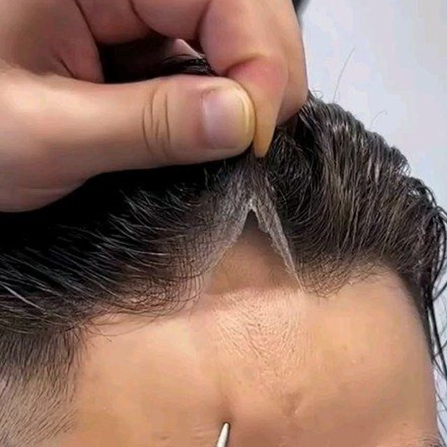 simbeauty Echthaar-Toupet für Männer, 90% Dichte, 0,02mm Hautbasis - Bild 1
