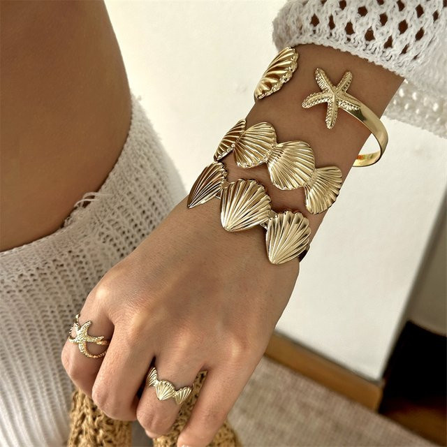 RINHOO FRIENDSHIP Schmuck-Set, 5-teilig, Metall, Gold, Damen - Bild 1