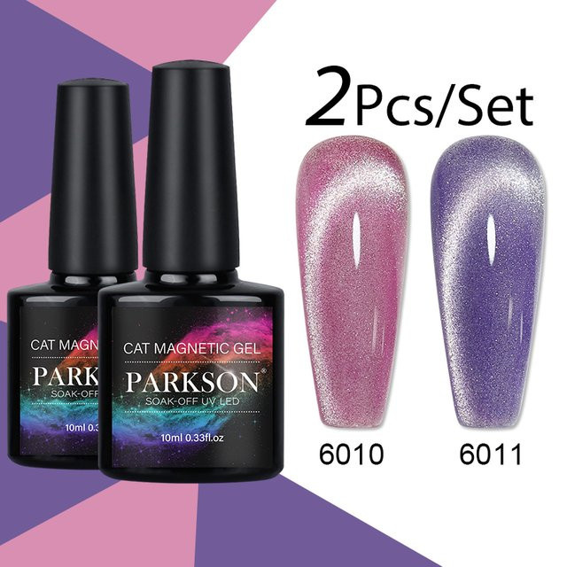 Parkson Katzen-Magnet-Nagelgel-Set, Glitzer-Gel, Schimmernd - Bild 1