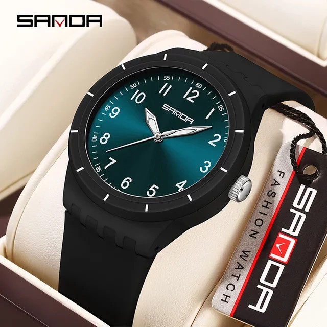 SANDA Armbanduhr Quarz, Schwarz, Silikon, Unisex - Bild 1