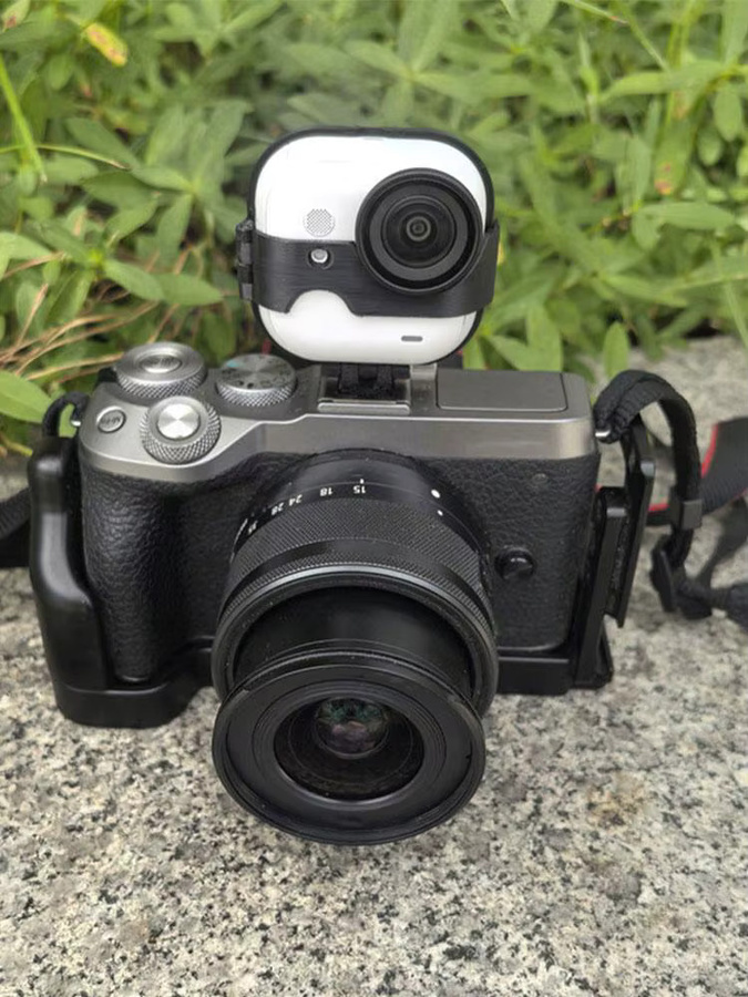 CQT Blitzschuh Expansion Halterung und verstellbarer Adapter für Insta360 GO Ultra und DSLR Kameras in Schwarz - Bild 7