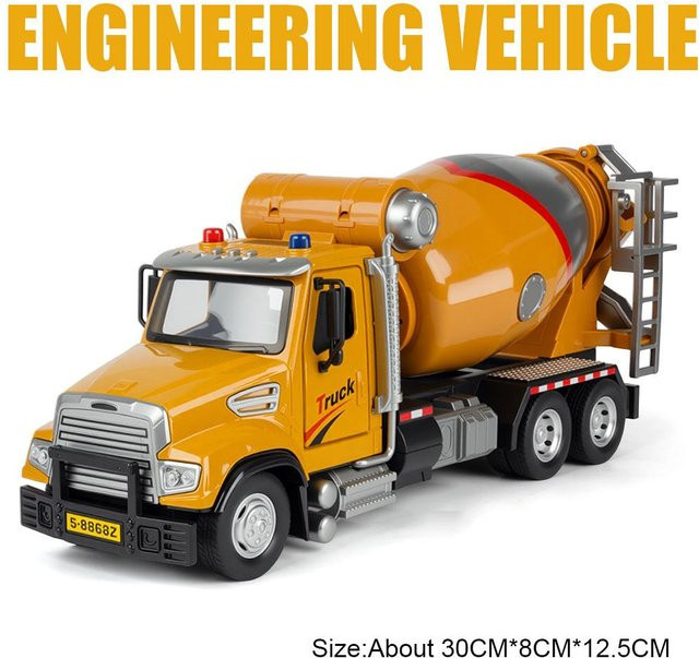Zealous Sole Betonmischer LKW Bagger Kran Transportfahrzeug, Spielzeugmodelle, Metall Druckguss, mit Sound und Licht, ab 14 Jahren - Bild 1