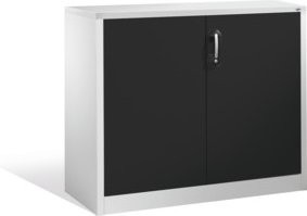 C+P Akten-Sideboard Acurado mit Drehtüren, 2 Ordnerhöhen, Korpus Lichtgrau, Front Schwarzgrau, H: 100 cm, B: 120 cm, T: 40 cm - Bild 1