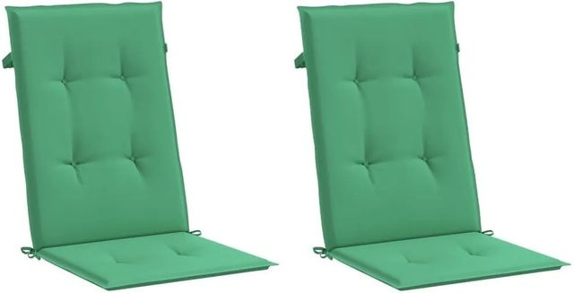 vidaXL Gartenstuhlauflagen für Hochlehner, 2er-Set, Grün, B/T/H: 120 x 50 x 3 cm, wasserabweisend und UV-beständig - Bild 1