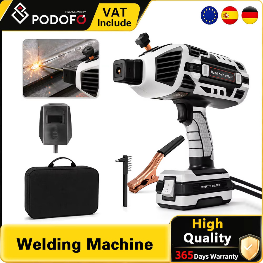 Podofo Handgeführte Schweißmaschine 120A Tragbarer IGBT-Inverter Mini-Lichtbogenschweißer mit 5-stufig einstellbarem MMA-Stabschweißgerät-Set, Hot-Start-Funktion und Überhitzungsschutz - Bild 1