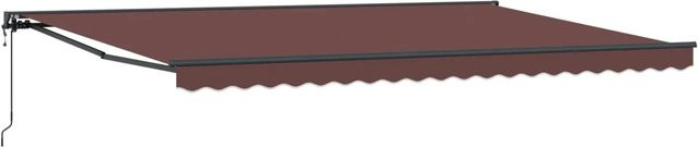 vidaXL Markisenrahmen mit Semi-Cassette aus Aluminium in Braun, B: 500 cm, T: 300 cm, mit Polyester-Bezug - Bild 1