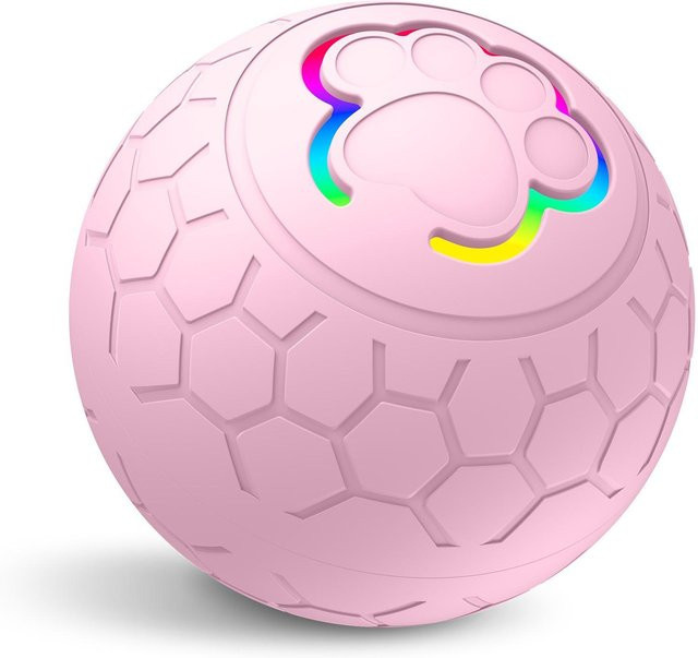 Yiran Furniture Interaktives intelligentes Haustierballspielzeug, automatischer Rollball, rosa - Bild 1