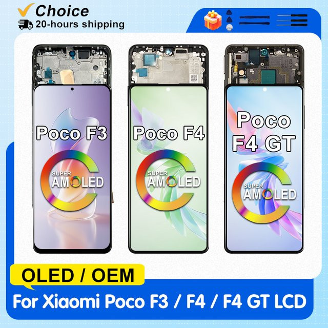 Xiaomi AMOLED LCD-Bildschirm-Digitizer-Baugruppe für Poco F4 GT, Poco F3, Farbe: Schwarz - Bild 1