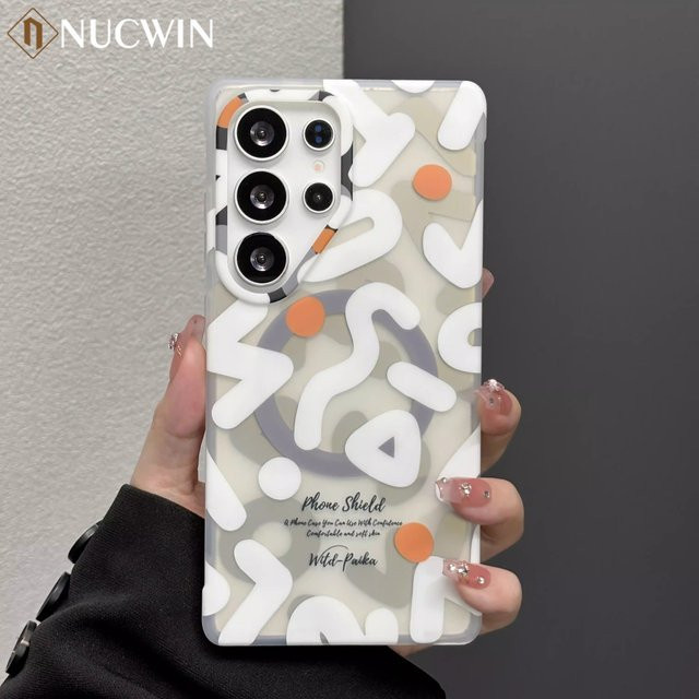 Ins Style Graffiti Handyhülle für Samsung Galaxy S26 Ultra S25 S24 Ultra mit MagSafe Kompatibilität, Transparent, Multicolour - Bild 1