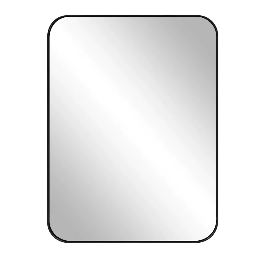 WOLTU Rechteckiger Wandspiegel mit Metallrahmen in Schwarz zum Aufhängen, Breite: 30,0 cm, Höhe: 30,0 cm - Bild 2