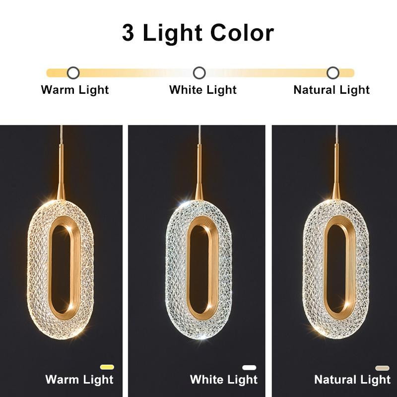 Yuda Lighting Moderne Kristall LED Pendelleuchte aus Metall in Transparent mit warmweißem Licht für Wohnzimmer und Schlafzimmer - Bild 3