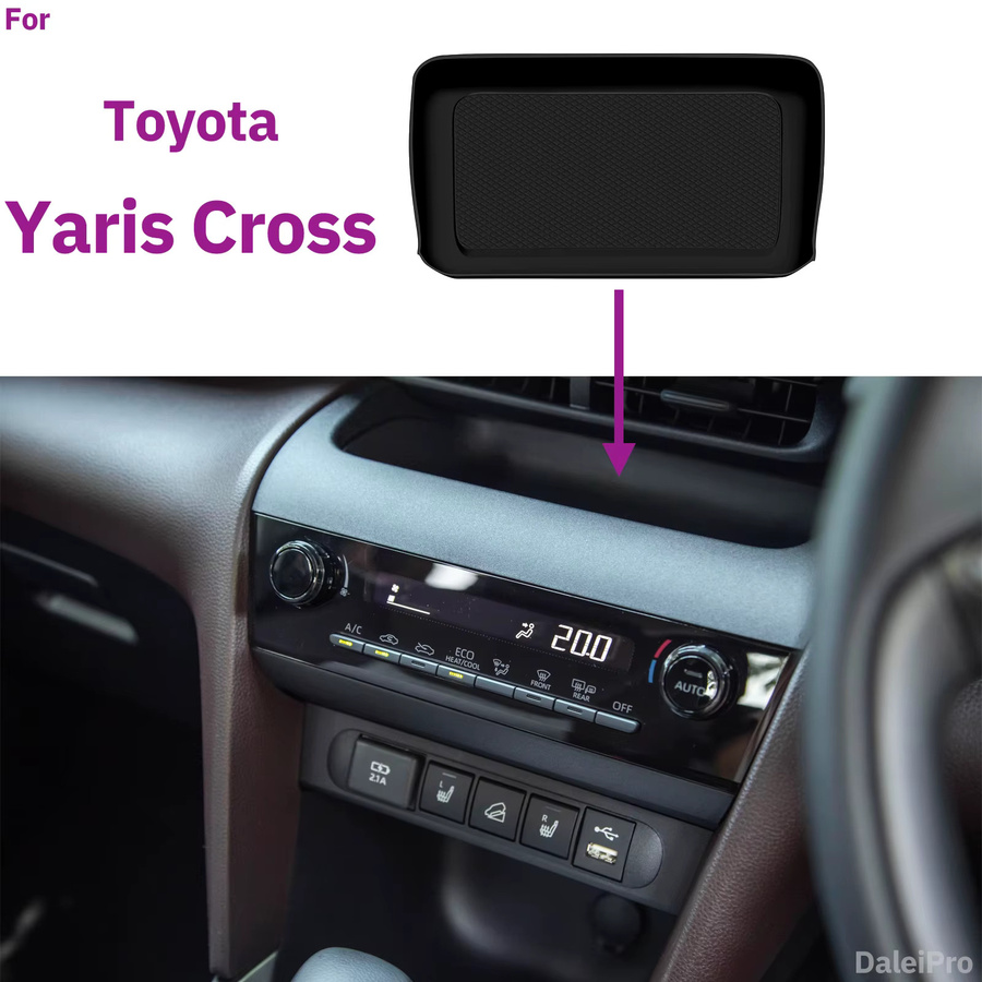Silikonmatte für Toyota Yaris Cross als flexible Konsolenauflage für kabelloses Laden, rutschfest und geräuschdämpfend, Farbe: Schwarz - Bild 4
