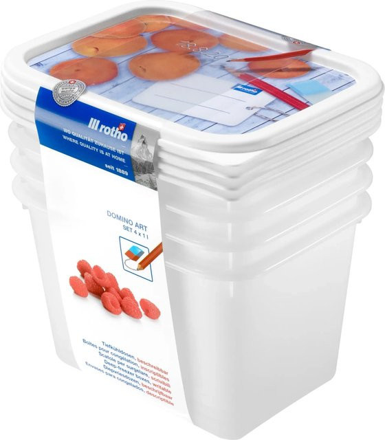 Rotho Gefrierdose-Set Domino 1, Weiß, 4-teilig - Bild 1