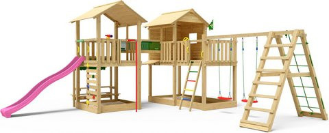 JUNGLE GYM Spielturm Botan in Fuchsia und Grün, B: 632 cm, T: 651 cm, H: 318 cm - Bild 1
