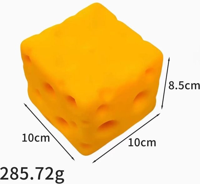 Jumbo Käsewürfel Stressball, Knetball, 1 Stück, gelb - Bild 1