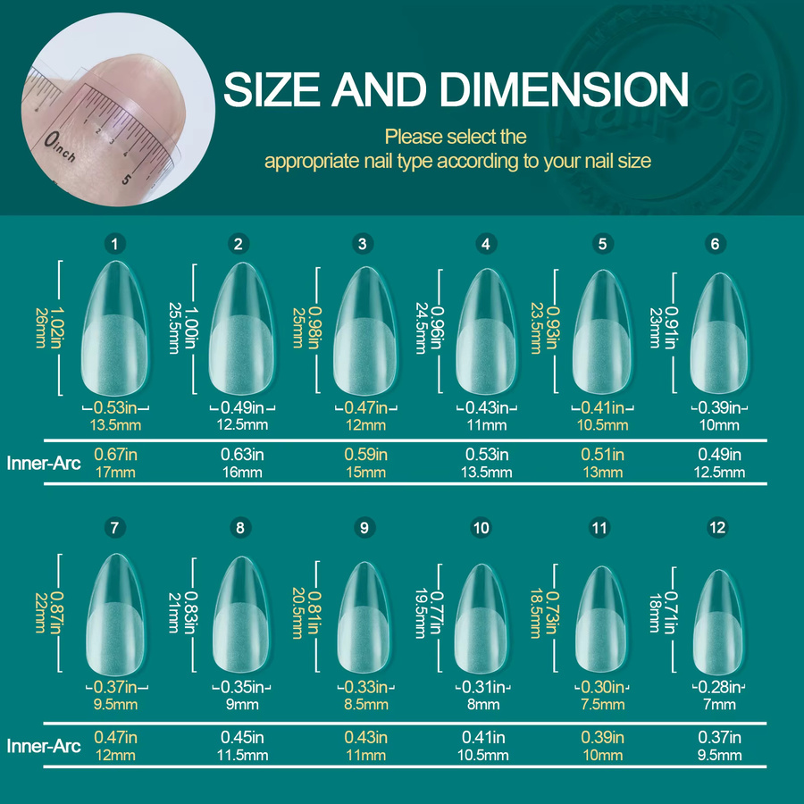 Nailpop Soft-Gel-Tips, Almond 001, Matt, 120 Stück - Bild 3