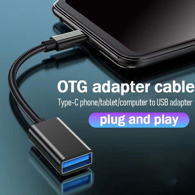 JCD USB-A auf USB-C OTG Kabeladapter in Schwarz für Xiaomi Samsung S20 und Huawei - Bild 1