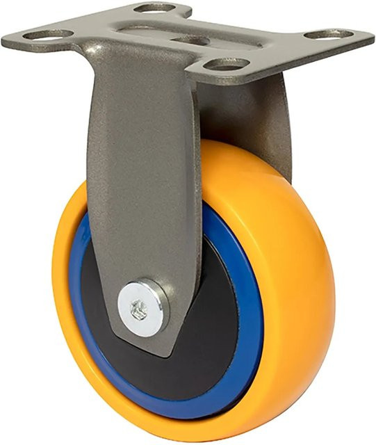 Wagner Möbel Bockrolle 3C-Serie Gelb mit Kugellager und Schraubbefestigung Tragkraft 75 kg Ø 75 mm - Bild 1