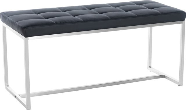 CLP Küchenbank Barci 2er-Sitzbank aus Kunstleder und Edelstahl in Grau mit Sitzhöhe: 48 cm - Bild 1