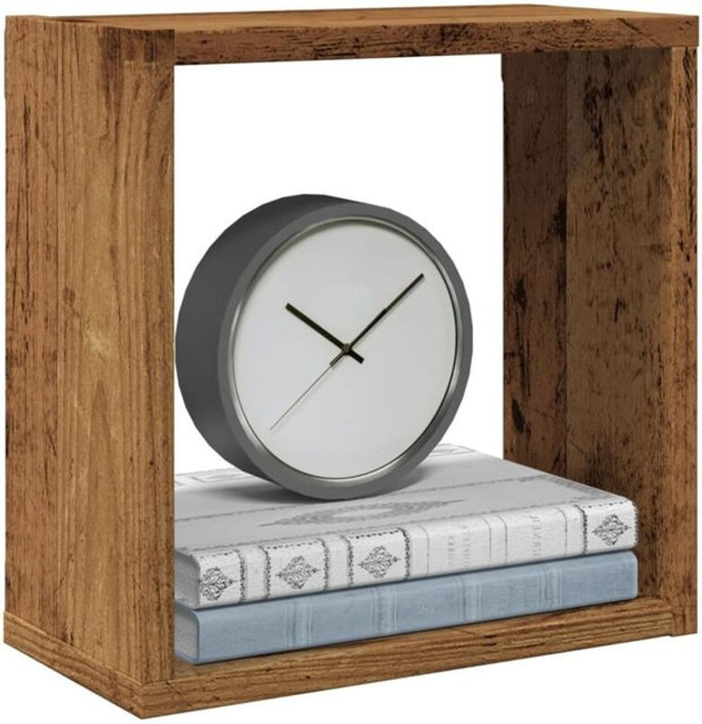 Vidaxl Wandregal Set aus 2 Würfel-Wandregalen in Braun und Altholz-Optik im Landhausstil, B/T/H: 30 x 15 x 30 cm - Bild 1
