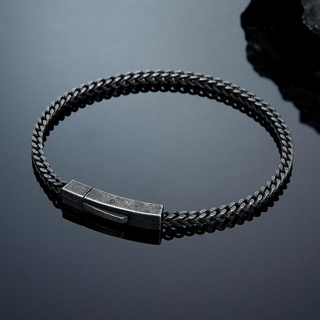 YULIN Armband, Byzantinische Cuban Link, Edelstahl, 23cm, grau, Herren - Bild 1