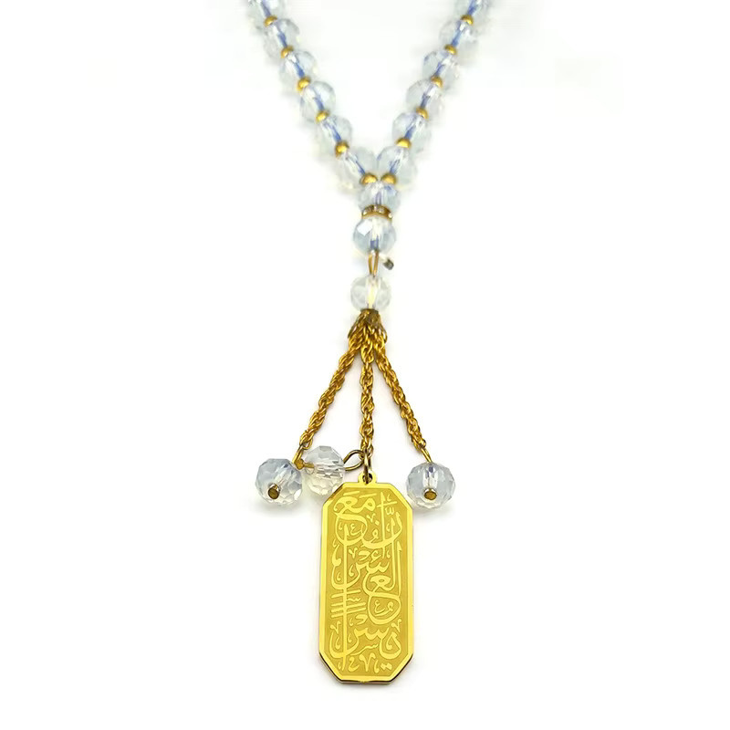 JYTF Auto-Anhänger Edelstahl, blaue Glaskette, Unisex - Bild 2