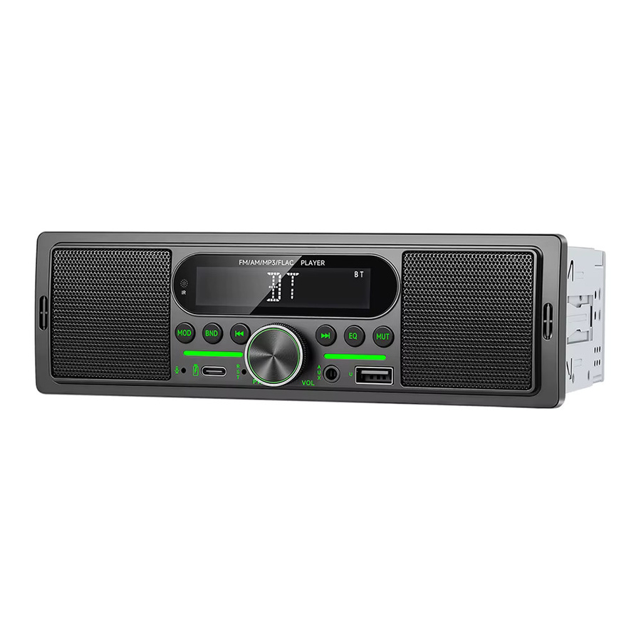 Podofo 1DIN In-Dash Autoradio mit Dual-Bluetooth, USB, SD, AUX und FM/AM Empfänger in Schwarz - Bild 4