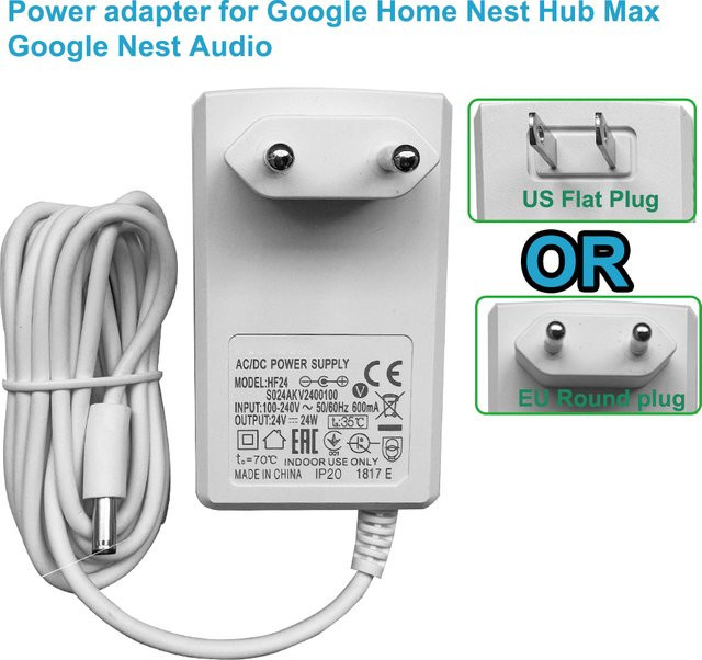 Google Netzteiladapter 24V für Google Nest Hub Max und Google Nest Audio in Weiß - Bild 1