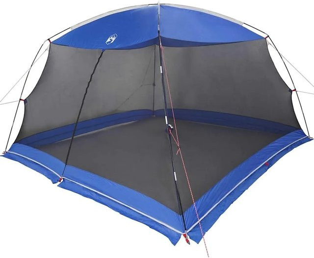 vidaXL Zelt mit Dach und Moskitonetz in Azurblau aus Polyester und Glasfaser, B/T/H: 380 x 380 x 225 cm - Bild 1