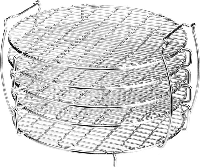Ninja Dehydrator Ständer aus Edelstahl in Silber, 5-lagiges Rack für Ninja Foodi 4.5qt und 8qt Heißluftfritteuse - Bild 1