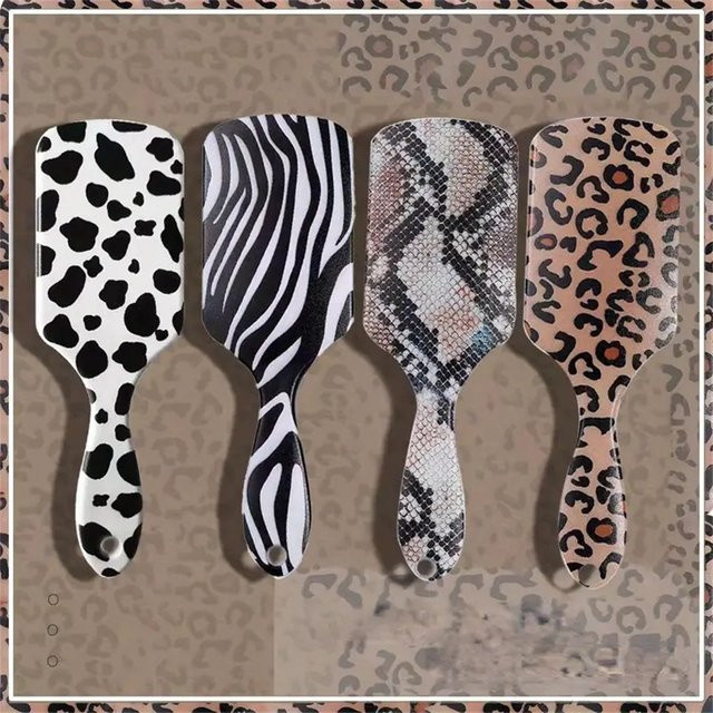 Haarkamm mit Leopard-Print und Zebra-Streifen, Unisex - Bild 1
