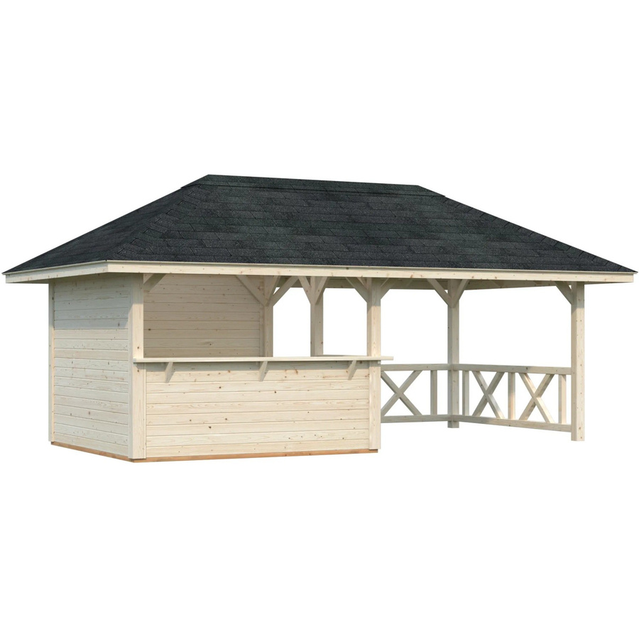 Palmako Holz-Pavillon Bianca Set aus Fichtenholz, braun, B/H/T: 588 x 319 x 300 cm - Bild 2