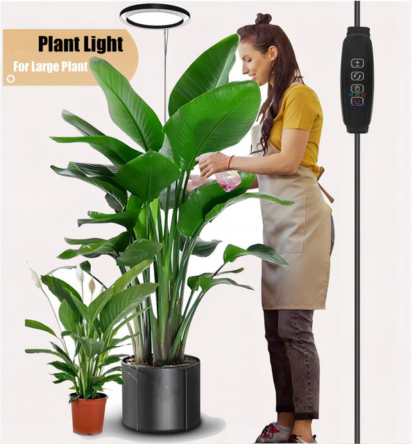 ZCMLED Pflanzenwachstumsleuchte in Schwarz, höhenverstellbare LED-Grow-Light mit Timer (3H/9H/12H und 10 dimmbaren Helligkeitsstufen) für den Schreibtisch oder das Home-Office - Bild 1