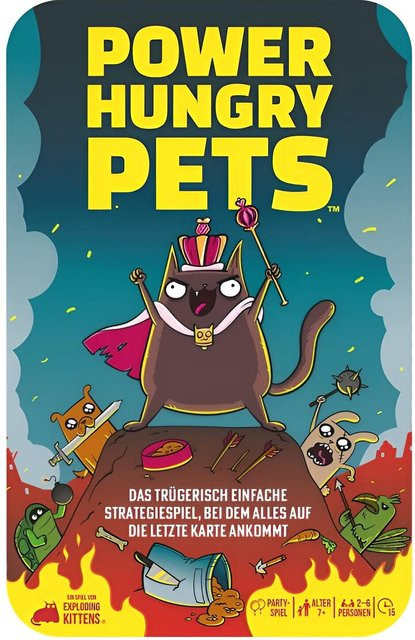 Exploding Kittens Power Hungry Pets, Tin Edition, Partyspiel, ab 6 Jahren - Bild 1