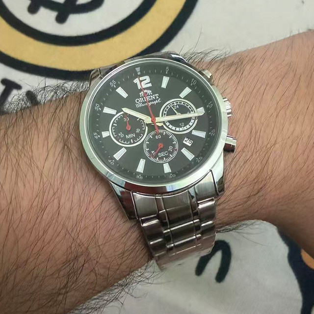 Orient Armbanduhr Chronograph, Automatik, Edelstahl, Silber, Herren - Bild 1