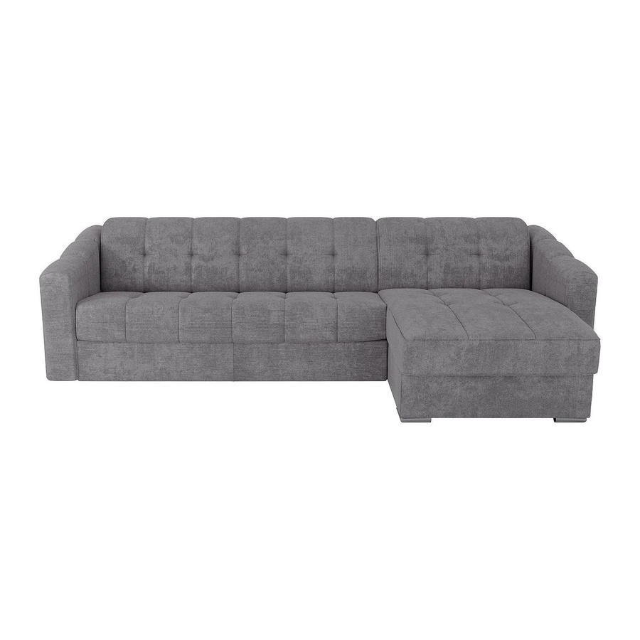 Vente-unique Schlafsofa Darielo in Grau, L-Form, modern und wendbar mit Auszugsschublade, Breite: 295 cm, Tiefe: 90 cm, Liegefläche: 160 x 200 cm - Bild 2