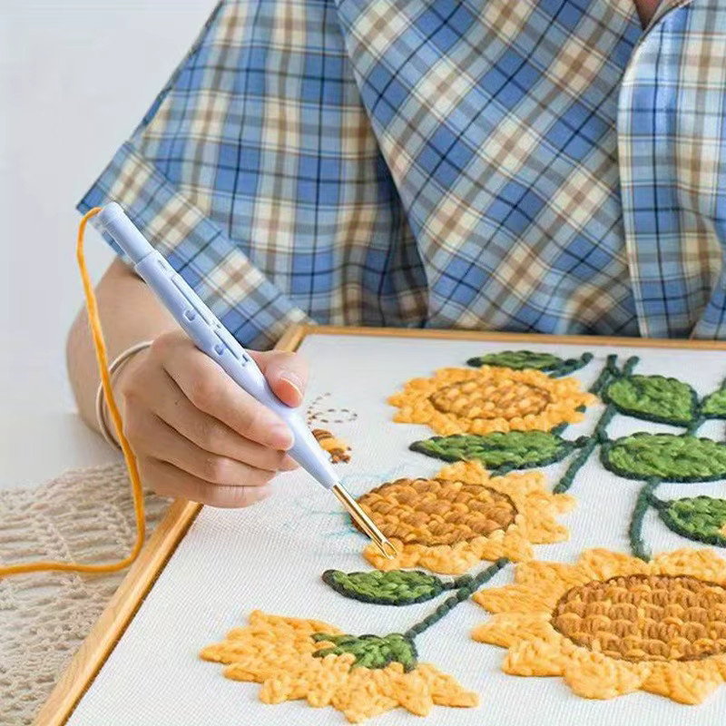Deluxe Punch Needle Stickstift mit verstellbarer Tiefenkontrolle aus Kunststoff für Teppichgarn und Stickereien - Bild 2